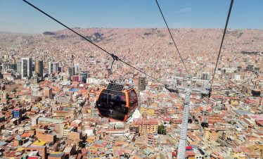 Die Gondelbahn, Teleférico, über La Paz