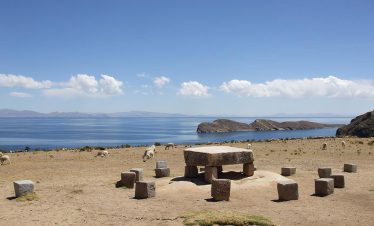 Inkaruinen auf der Isla del Sol im Titicacasee, Bolivien