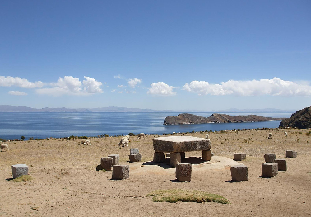 Inkaruinen auf der Isla del Sol im Titicacasee, Bolivien
