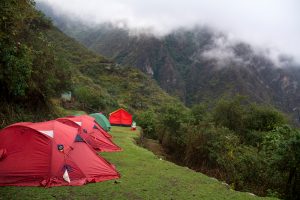 Das Zeltcamp in der Nähe der Inkastätte Choquequirao